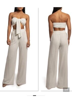 Wide-Leg High-Waist Lounge Pants - TAN
